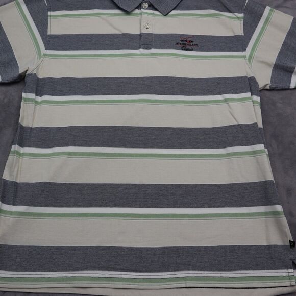 Callaway Shirt Mens L Gray Multicolor Striped Polo Sport Short Sleeve LOGO - Picture 11 of 16